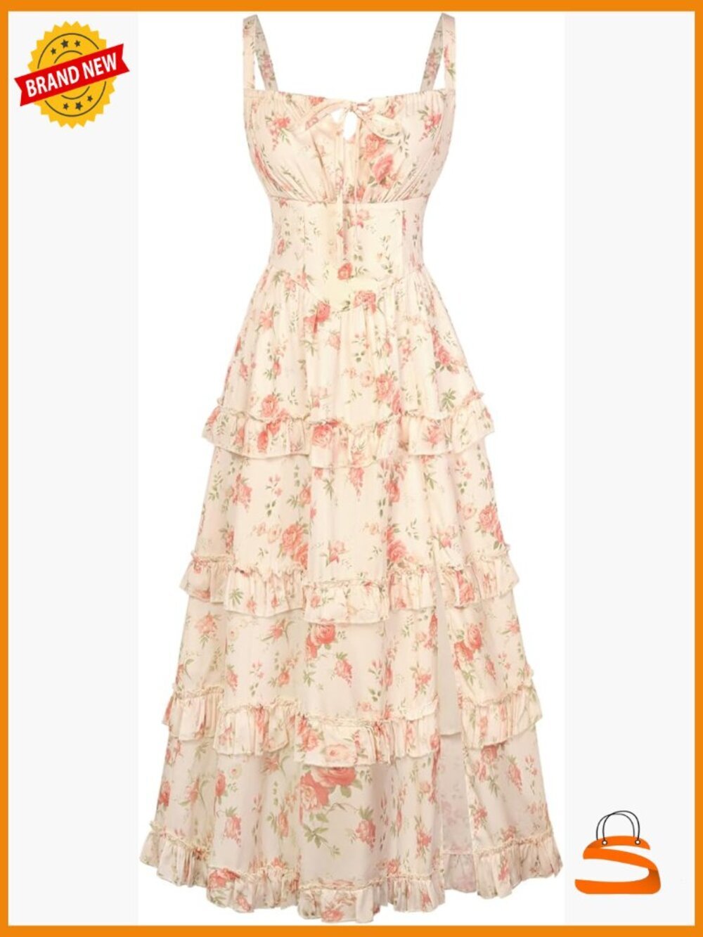 Floral Corset Maxi Dress with Pockets for Wedding Guest Summer